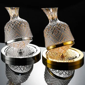 360° Rotație Vin Pahar Decantor Design Dozator De Lux Cristal De Sticlă De Vin Aerator Oglindă Ulcior Cadou Bar Decor Art Sticlărie