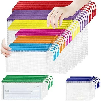 Impermeabil Cu Fermoar Pungi De Plastic Document Husă 8 Dimensiuni Impermeabil 8 Culori, Multifuncțional Durabil