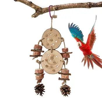 Pasăre Jucarii Pentru Papagali Pasăre de Mestecat Jucării Con de Pin Decor Multi-strat de Amenajare Cârlig de Metal Cioc Ascutit Pentru Mini Macaws