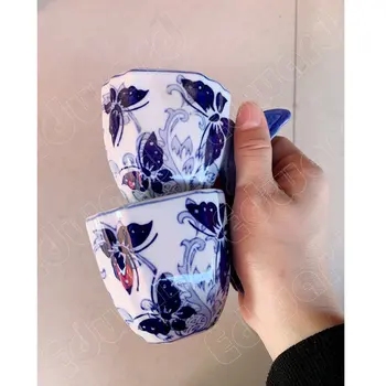 Creativitatea Stil Ceașcă de Cafea în Stil European Ceramice Cană de Ceai după-Amiaza Cupe Albastru și Alb Cani Ceramice de uz Casnic Decor de Masă