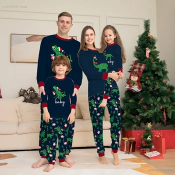 Familia Crăciun Potrivire Set De Pijama 2024 Xmas Tata Mama Fiica Familia Haine Pentru Adulți Copii Pijamale Pijamale, Costume
