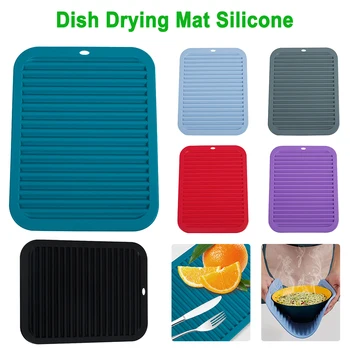Silicon Fel De Mâncare De Uscare Mat Bucătărie Rezistente La Căldură Drenarea Tacamuri Dishwaser Durabil Pernă Pad Veselă De Masă Mat Placemat