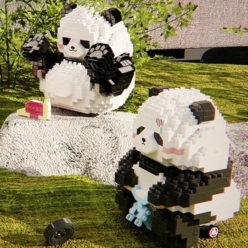 Panda amuzant Micro Blocuri Creative 3D DIY Asamblate Model Animal Panda Drăguț Mini Caramida Figura Jucării Pentru Copii Cadouri