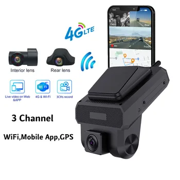 3CHs Android 8.1 2+4g 32g dashcam cu wifi GPS tracking live streaming AHD1080P suport 256G card de 4g auto dvr camera