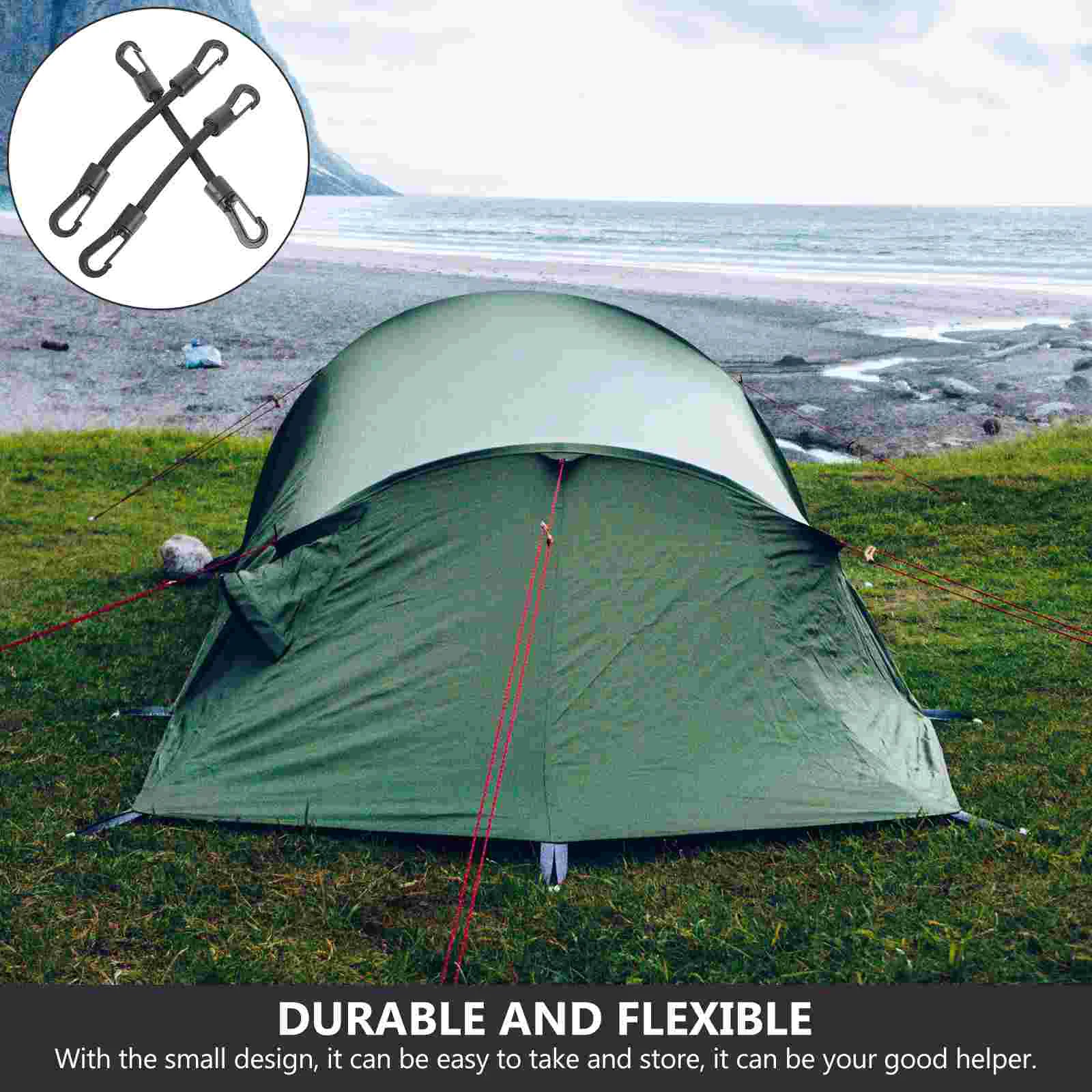5Pcs în aer liber Camping Cârlig Cabluri Portabil Cârlig Curele Elastice Cataramă Curele Accesorii Camping - 1
