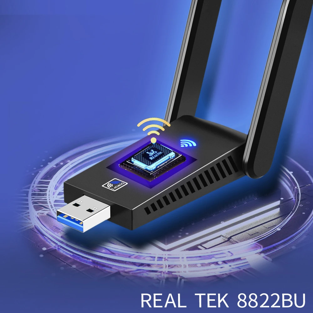 Dual Band 2.4 G 5.8 G Wireless Network Interface Controller Bluetooth 5.0 2 In 1 1300M Sofer USB3.0 Adaptor WiFi Cu Antena - 1