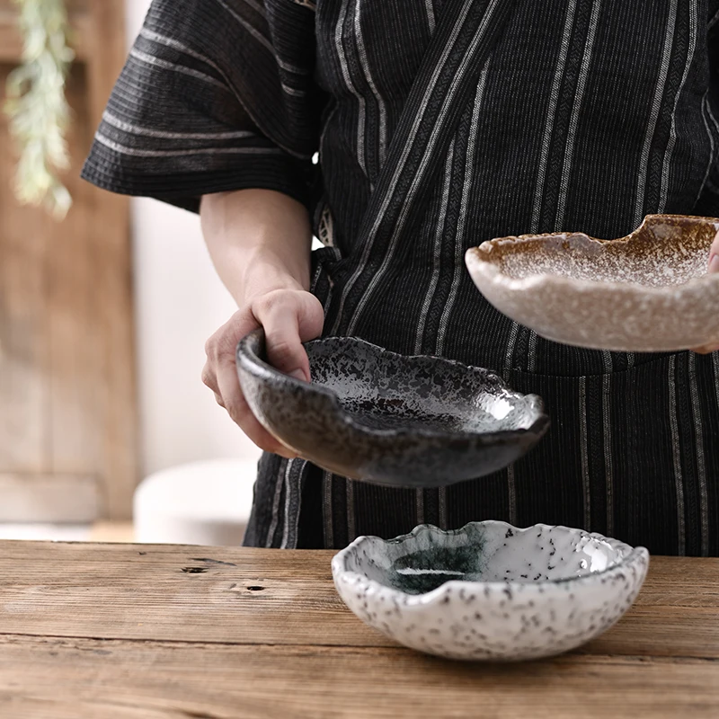 Japoneză În Formă De Vas Ceramic Placa De 8 Inch Castron De Orez Minimalist Acasă Sushi, Salata De Fructe, Supa Cu Taitei, Desert Castron De Bucatarie Tacamuri - 1