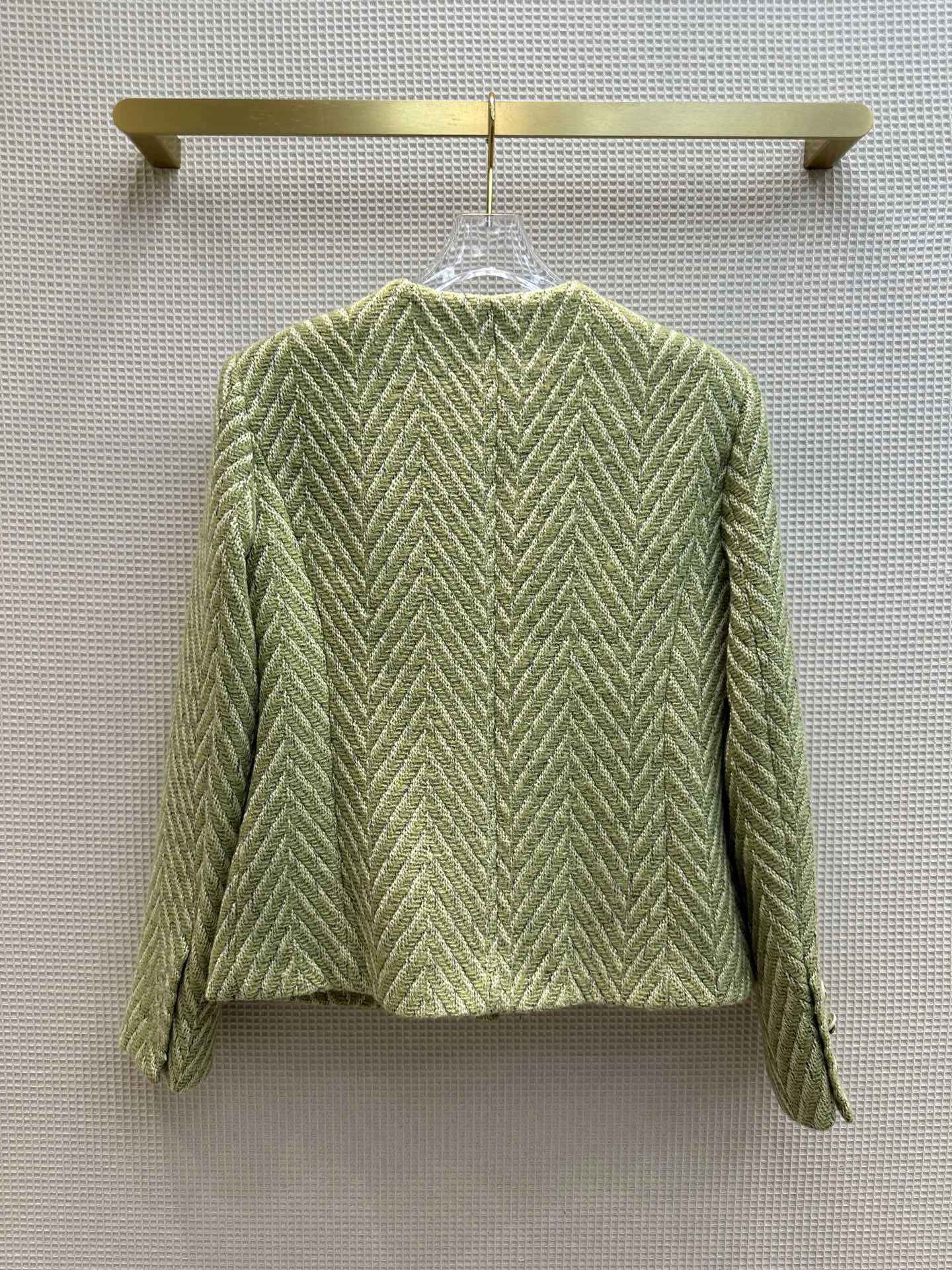 Noul tweed gât haina verde pentru toamna devreme dezvăluie un elegant și grațioasă coat9.4 - 1