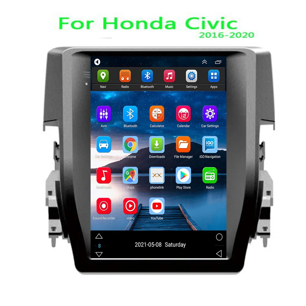 Pentru Tesla Stil 2 Din Android 12 Radio Auto Pentru HONDA CIVIC 2015 Multimedia Player Video, GPS, Stereo Carplay DSP RDS Camera - 1
