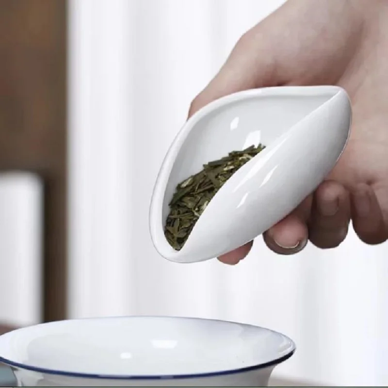 TANGPIN Ceramice Lingura de Ceai Alb Pur Buna Portelan Ceai Accesorii pentru Ceai Cupe Vas Set de Instrumente - 1