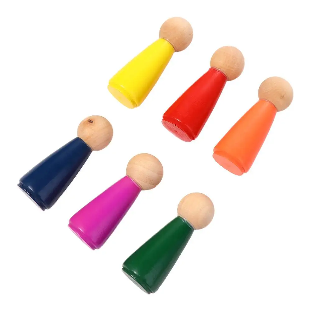 Asamblate Casa De Culoare Cognitive Oameni Cifre Papusa Montessori Jucarii Puzzle Jucărie Blocuri De Culoare Curcubeu Peg Păpuși - 2