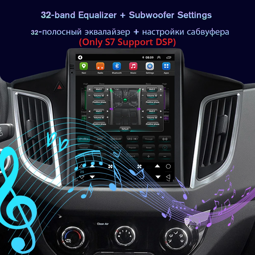 NAVIGUIDE S7 8+128G Radio Auto Pentru Mitsubishi Lancer 2 2010-2016 Pentru Tesla Stil Ecran GPS Multimedia Player Carplay Unitatea de Cap - 2