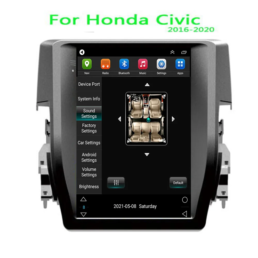 Pentru Tesla Stil 2 Din Android 12 Radio Auto Pentru HONDA CIVIC 2015 Multimedia Player Video, GPS, Stereo Carplay DSP RDS Camera - 2