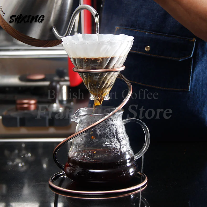 Spirală metalică în formă de V de Cafea Suport Potrivit pentru o Cafea Americana Mână de fabricare a Berii de Cafea/lapte de Cafea de uz Casnic Instrument Set Cafea Rack - 2