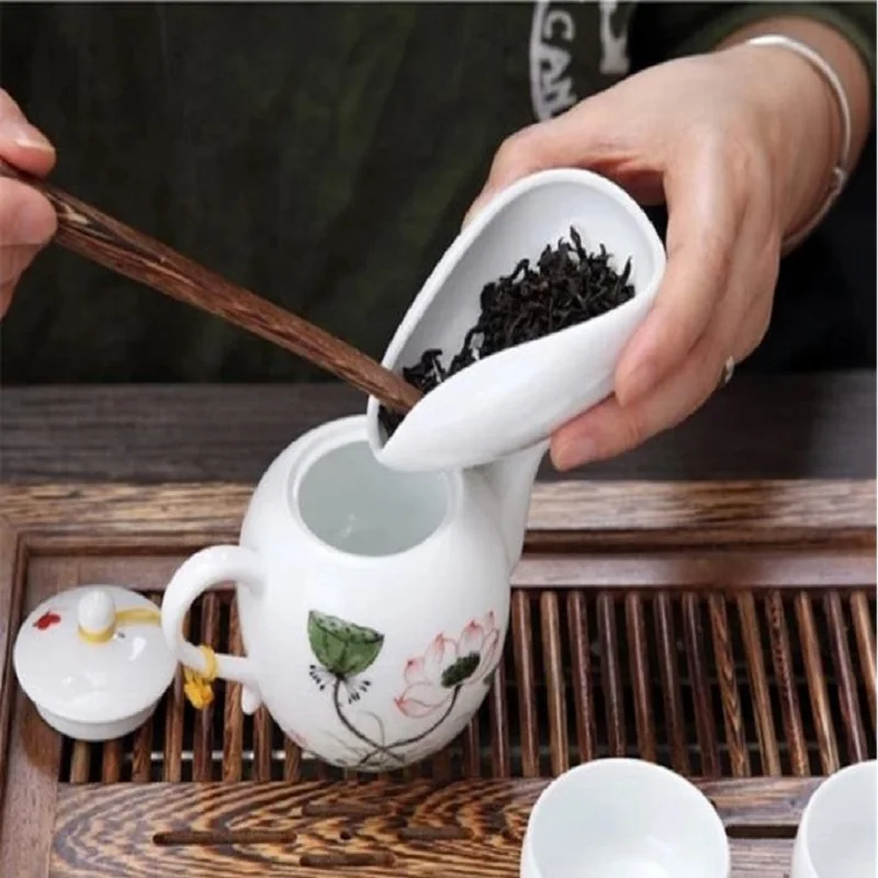 TANGPIN Ceramice Lingura de Ceai Alb Pur Buna Portelan Ceai Accesorii pentru Ceai Cupe Vas Set de Instrumente - 2