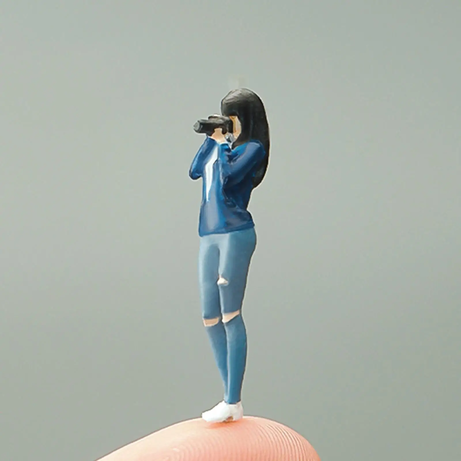 1/64 Diorama Figura Personaj Feminin Fotograf pentru Micro Peisaj Model Kituri de constructie Colecții Foto Recuzită Proiecte DIY - 3