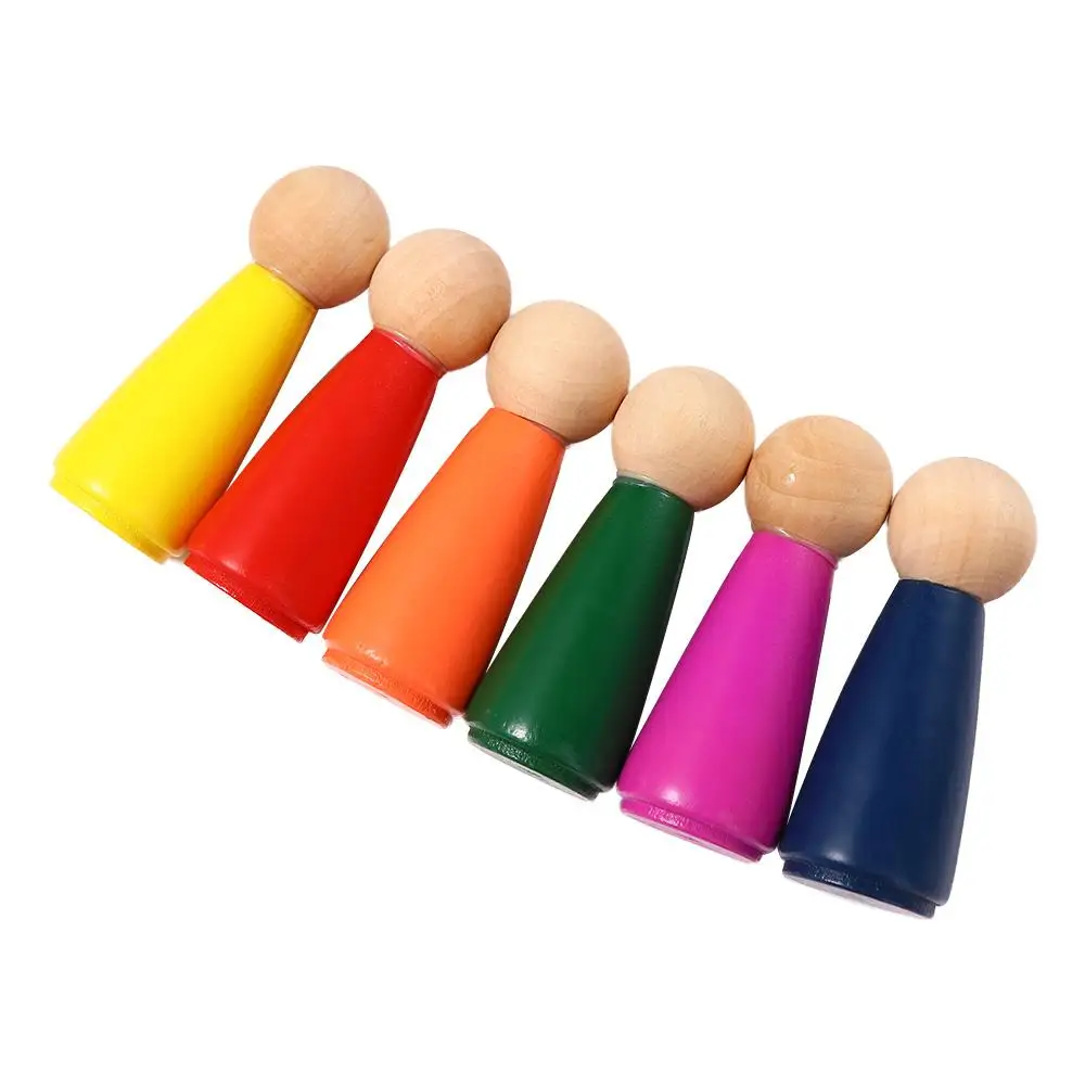 Asamblate Casa De Culoare Cognitive Oameni Cifre Papusa Montessori Jucarii Puzzle Jucărie Blocuri De Culoare Curcubeu Peg Păpuși - 3
