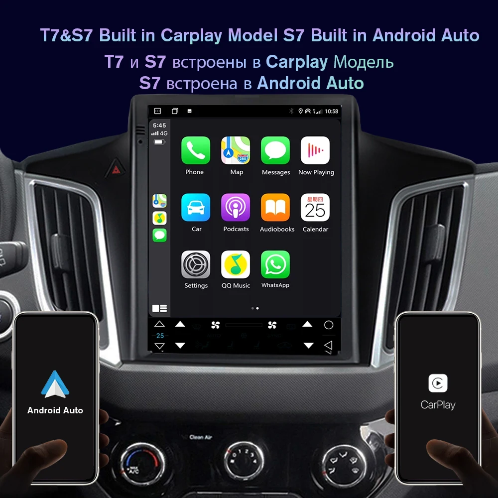 NAVIGUIDE S7 8+128G Radio Auto Pentru Mitsubishi Lancer 2 2010-2016 Pentru Tesla Stil Ecran GPS Multimedia Player Carplay Unitatea de Cap - 3
