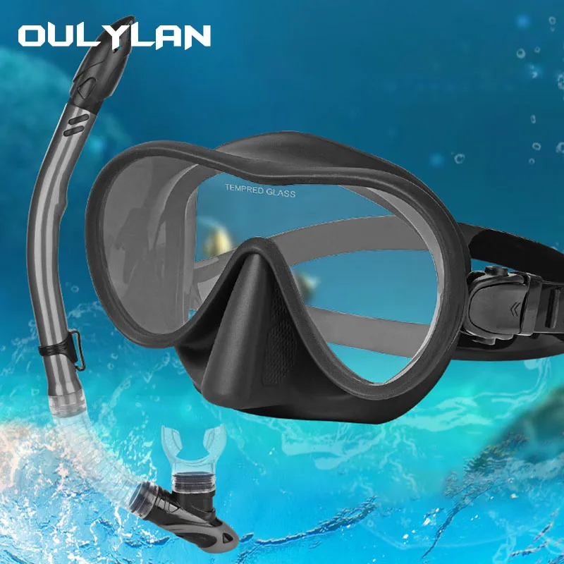Oulylan Scuba Diving Snorkeling Masca de Scufundări Ochelari de protecție Stabilite pentru Adulți Înot Ochelari de Tub Set Bandă Reglabilă Echipament de Snorkeling - 3