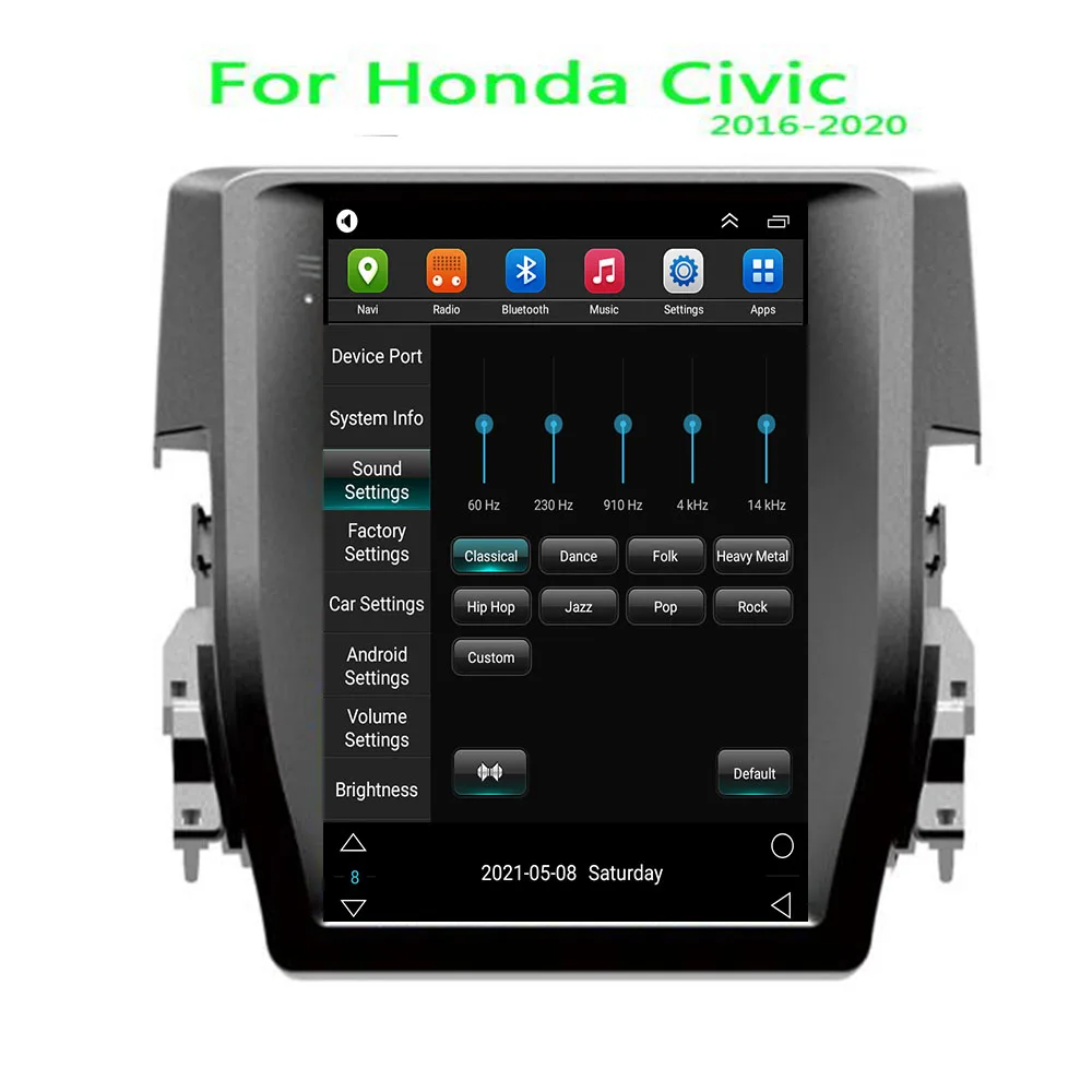 Pentru Tesla Stil 2 Din Android 12 Radio Auto Pentru HONDA CIVIC 2015 Multimedia Player Video, GPS, Stereo Carplay DSP RDS Camera - 3