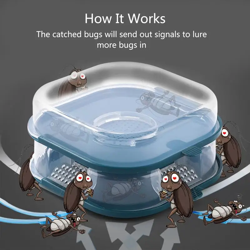 Reutilizabile Bug-Uri Capcană Cutie Automata Bug-Uri Catcher Pentru Interior Bucătărie, Gândac De Bucătărie Capcana Cu Momeli Din Plastic Reutilizabile - 3