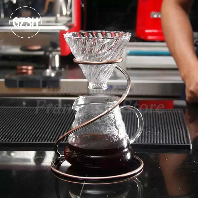 Spirală metalică în formă de V de Cafea Suport Potrivit pentru o Cafea Americana Mână de fabricare a Berii de Cafea/lapte de Cafea de uz Casnic Instrument Set Cafea Rack - 3