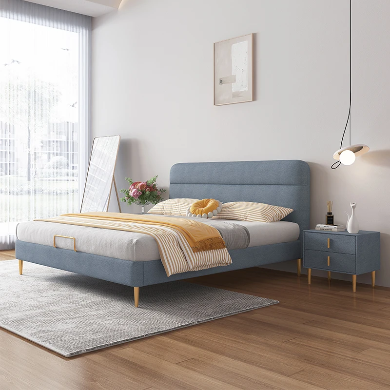 Alb simplu design dormitor set de mobilier de Dormitor cu Pat Seturi de lux king size de stocare paturi - 4
