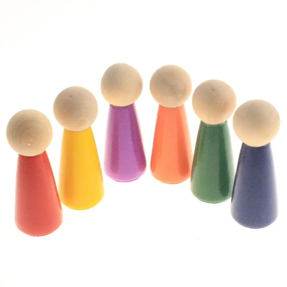 Asamblate Casa De Culoare Cognitive Oameni Cifre Papusa Montessori Jucarii Puzzle Jucărie Blocuri De Culoare Curcubeu Peg Păpuși - 4