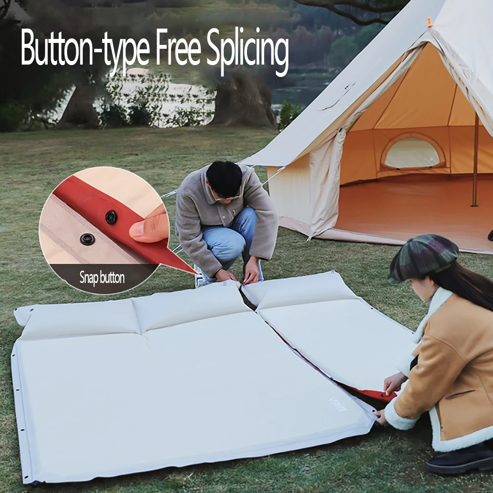 Auto-Umflarea Camping Mat Îngroșat Gonflabile Saltea de Aer de Călătorie Pad de Dormit pentru 2 Persoane, Echipament de Camping - 4