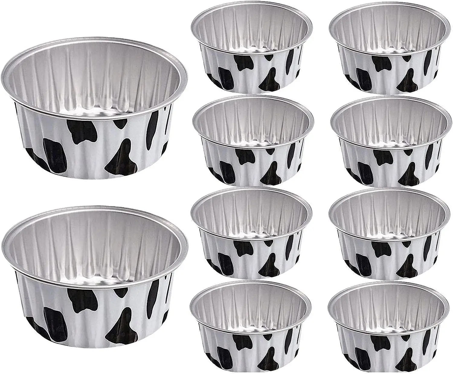 Folie de aluminiu Cupe de Copt, 10buc Reutilizabile Folie Ceașcă de Staniu, Aluminiu Cupe Tort pentru Nunta de Crăciun Bucătărie Petrecere (130ml) - 5