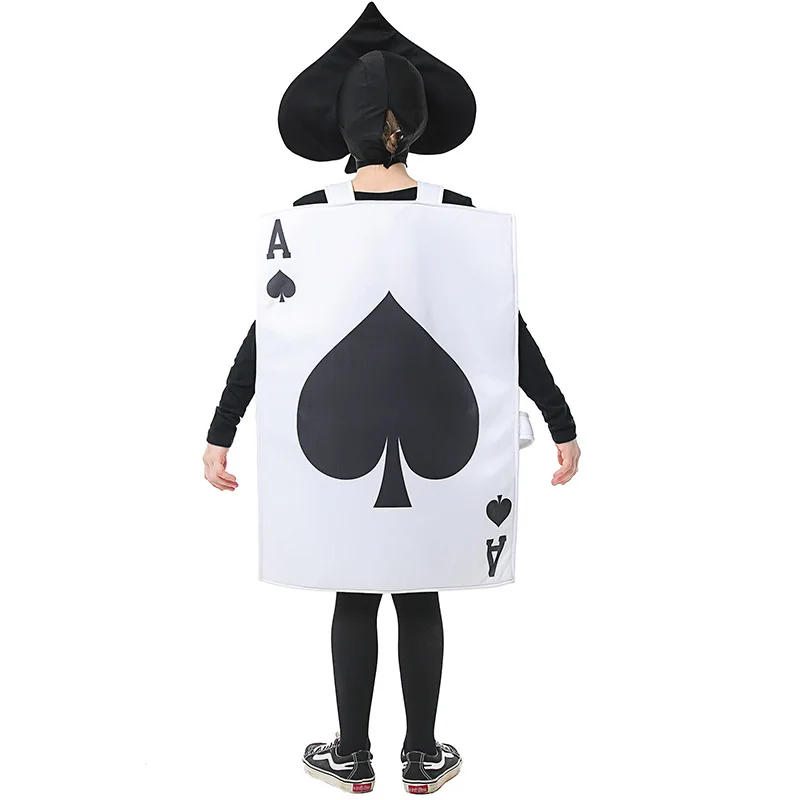 Unisex Părinte-Copil Asul de Pică Inimile Poker Carte de Joc Costum pentru Copii Copil Adult Tunica Pălărie, Costum Petrecere de Halloween Cosplay - 5